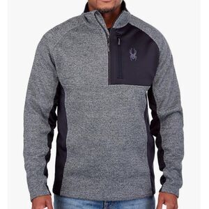Spyder Pullover Jacket Men's Size Medium Gray Half Zip Sweater Gait Knit New